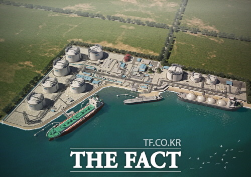 우리나라가 2012년에 이어 지난해까지 국외건설 매출 순위에서 2년 연속 6위에 올랐다. 삼성물산이 수주한 싱가포르 LNG터미널 조감도 / 삼성물산 제공