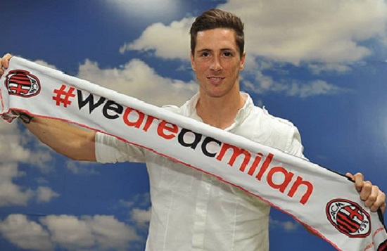 페르난도 토레스가 첼시에서의 생활을 정리하고 지난달 31일 AC 밀란 임대를 확정했다. / AC 밀란 트위터 캡처