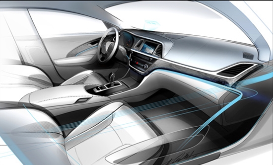 3일 현대차는 하반기 출시할 준대형 세단 아슬란의 실내 렌더링 이미지를 공개했다./현대차 제공