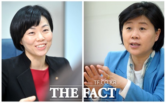 새누리당 민현주(왼쪽) 의원과 새정치민주연합 서영교 의원은 대다수 여성 의원들이 워킹맘으로서 가정과 의정활동을 병행하는데 어려움이 있는 것은 사실이라며 일과 가정의 양립을 위한 우리 사회의 인식과 문화 개선을 강조했다. /더팩트DB