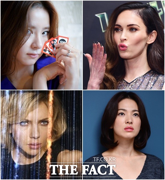 추석을 맞이해 신작 영화가 다수 개봉한 가운데 신작 영화 타짜-신의 손의 주연배우 신세경(왼쪽 위부터 시계방향) 닌자터틀 메간 폭스 두근두근 내 인생 송혜교 루시 스칼렛 요한슨의 매력을 분석해봤다./임영무-배정한-김슬기 기자, 루시 스틸