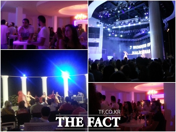 오후 7시 저녁식사 이후부터 칵테일 타임까지 세계 각국에서 온 여행자들은 흥겨운 시간을 보낸다.