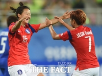 [TF포토] 최유리 쐐기골 '태국 5-0 대파'