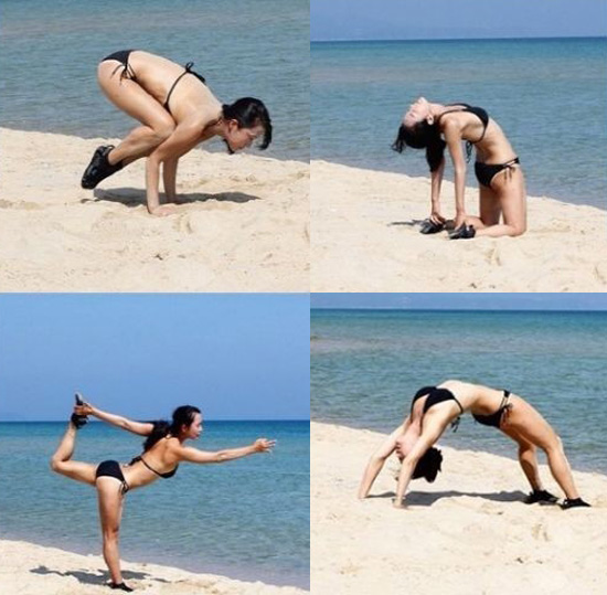 윤진서가 17일 자신의 인스타그램에 비키니를 입고 요가하는 사진을 공개해 화제다. / 윤진서 인스타그램 캡처