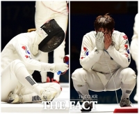 [TF사진관] '주저앉은 1초의 눈물' 신아람... '은메달 처방전' 허준
