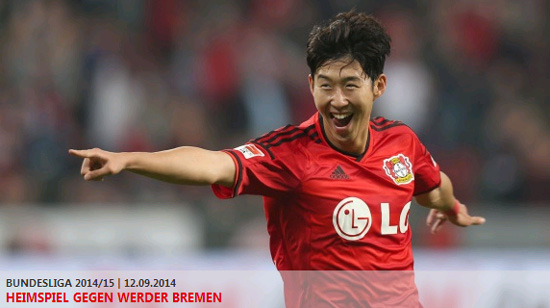 손흥민 리그 2호골이 터진 25일 경기가 화제다. 지난 13일 열린 분데스리가 3라운드 레버쿠젠과 베르더 브레멘과 경기에서 후반 16분 교체 투입된 손흥민이 후반 28분 역전골을 터트린 모습. / 레버쿠젠 홈페이지 캡처