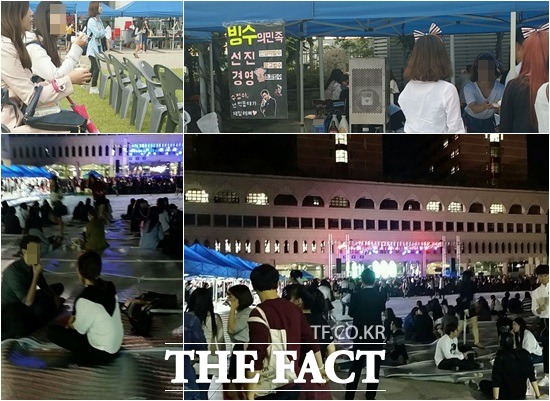 술 없는 축제를 2년째 이어오고 있는 성신여대 교정에선 간혹 가볍게 맥주를 마시며 공연을 보는 사람들만 있을 뿐 술에 취한 사람들은 찾아볼 수 없다.