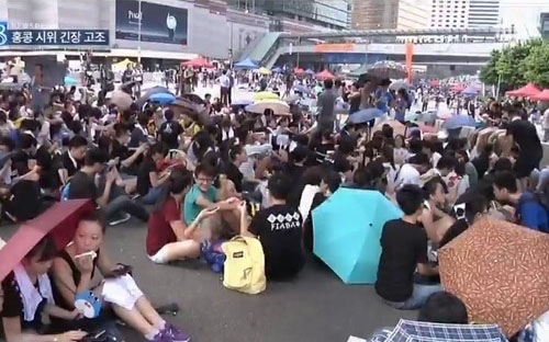 홍콩 우산 시위 확산 소식이 전해졌다./ mbc뉴스화면 캡처