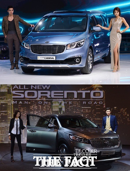 기아자동차의 뉴 카니발(위)과 올 뉴 쏘렌토는 지난달 국내 시장에서 각각 6353대, 3857대가 판매되며 내수시장 전체 판매량의 26%를 차지, 판매실적을 견인했다. / 더팩트 DB