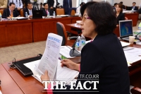 [TF포토] 산업부 국감 사전검열 자료 제시하는 김제남 의원