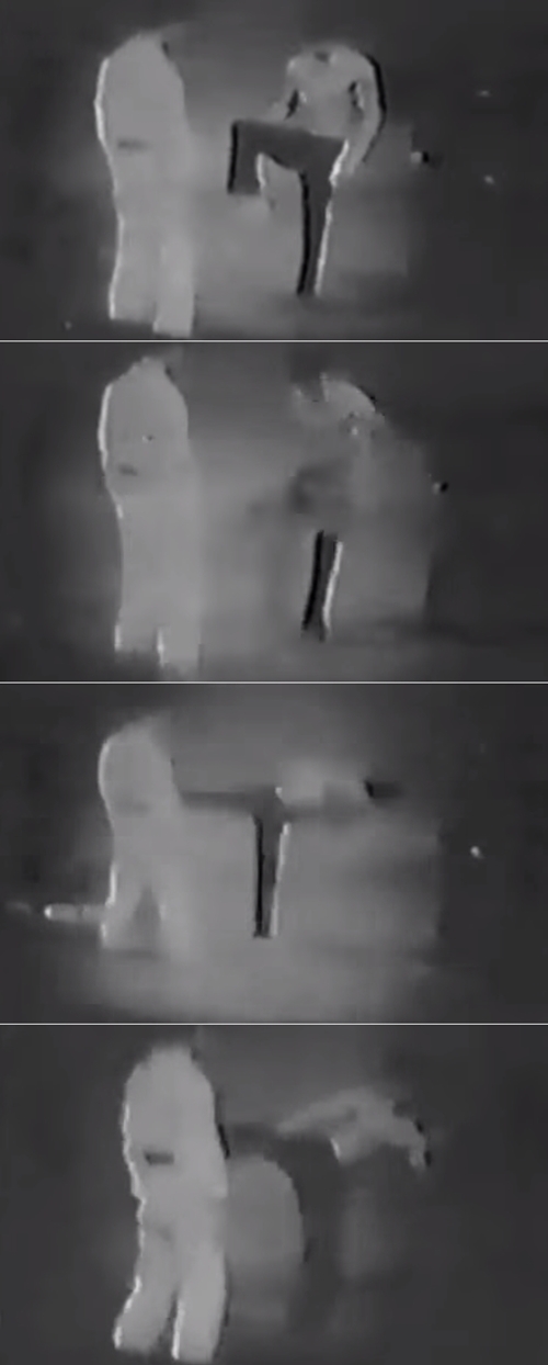 이소룡(오른쪽)의 빠른 발차기가 격투기 팬들의 눈길을 끌고 있다. / 유튜브 영상 캡처