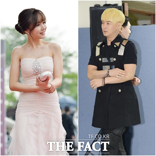 윤진이와 전진(오른쪽)이 싱가포르 동반 여행에 따른 열애설을 부인했다. /최진석 기자