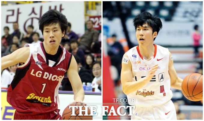 SK와 LG는 27일 각각 박형철(왼쪽)과 정성수를 맞바꾸는 1대1 트레이드를 실시했다고 밝혔다. / KBL 제공