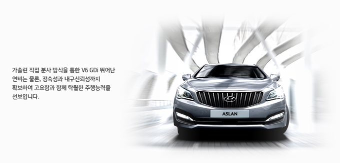 현대자동차의 새 차 아슬란이 출시됐다. /현대자동차 홈페이지 화면 캡처