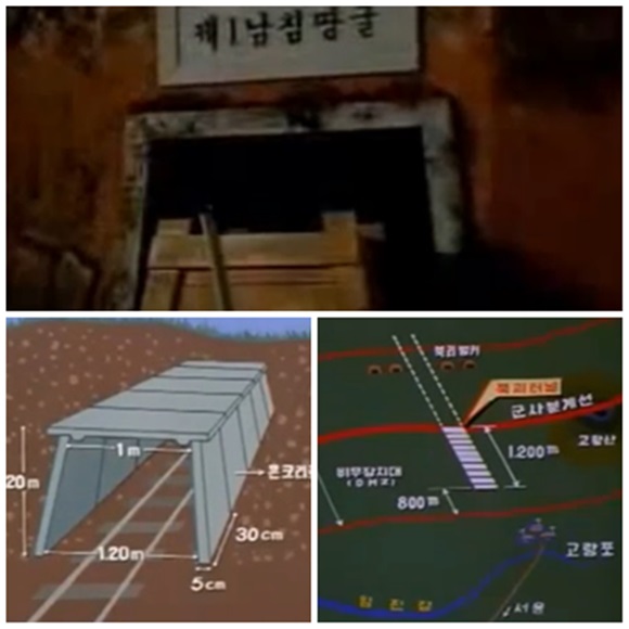 제1땅굴은 1974년 11월 15일 경기도 연천군 고랑포에서 동북방 8km 지점 비무장지대 안에서 발견했다./유튜브 영상 캡처
