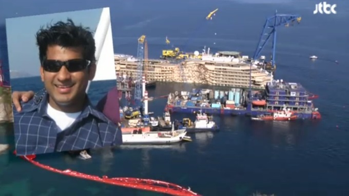 이탈리아 정부는 3일(현지 시각) 제노바에서 초대형 유람선 코스타 콩코르디아호 선체 해체작업을 하던 중 마지막 실종자의 시신을 발견했다고 밝혔다./JTBC 방송 화면 캡처