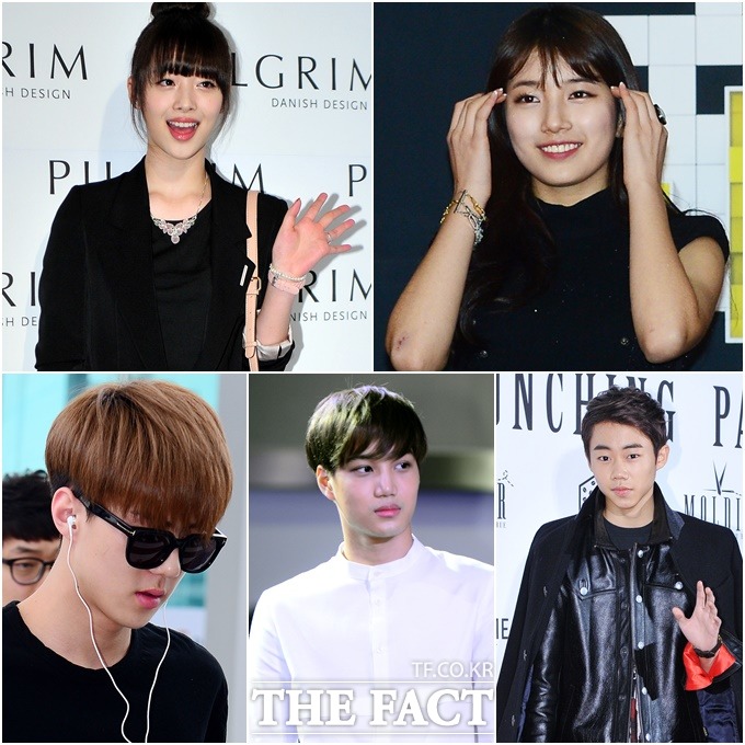 설리 수지 박지빈 엑소 카이 세훈(왼쪽 위부터 시계방향으로)도 대학 진학에 욕심을 부리지 않은 스타들이다. /이새롬 문병희 김슬기 기자