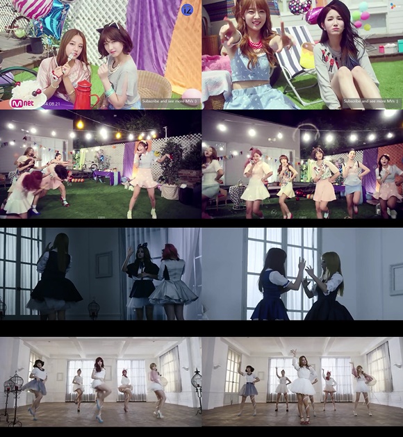 지난 8월 두근두근으로 데뷔해 발랄한 매력을 뽐냈던 라붐이 3개월 만에 신곡 어떡할래(아래)를 들고 컴백했다. /유튜브 영상 캡처