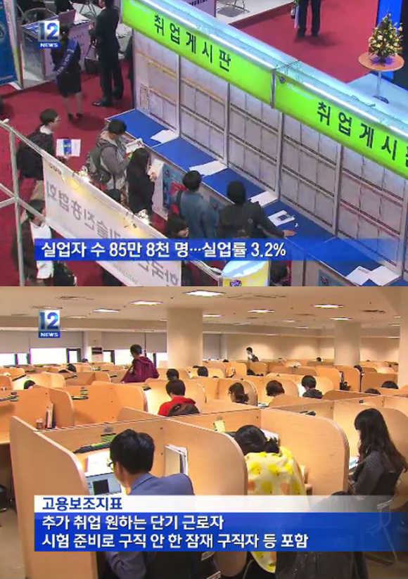 사실상 실업률이 처음 발표됐다. 우리 나라의 사실상 실업률은 최대 10.1%에 달한다./ KBS 영상 캡처