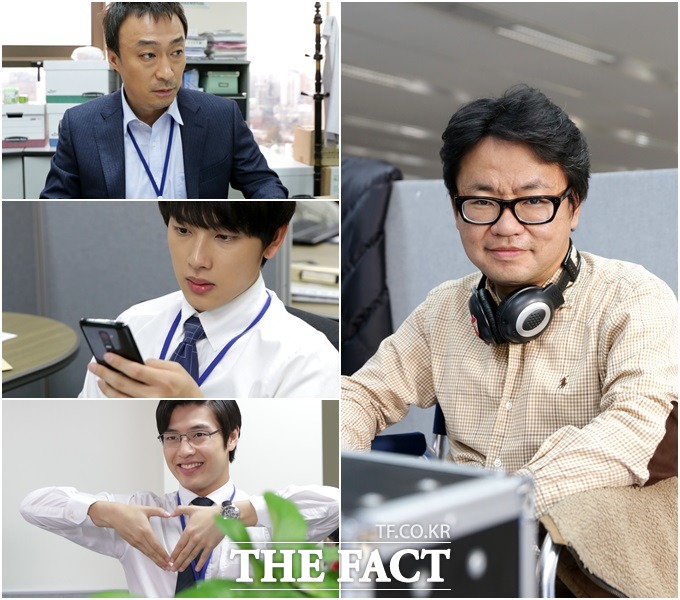 김원석 감독(왼쪽)은 서류 하나도 실제 유사 업무를 하는 직장인들의 검수를 받은 후 소품으로 채택하는 등 디테일을 살리는데 힘쓰고 있었다. / CJ E&M 제공