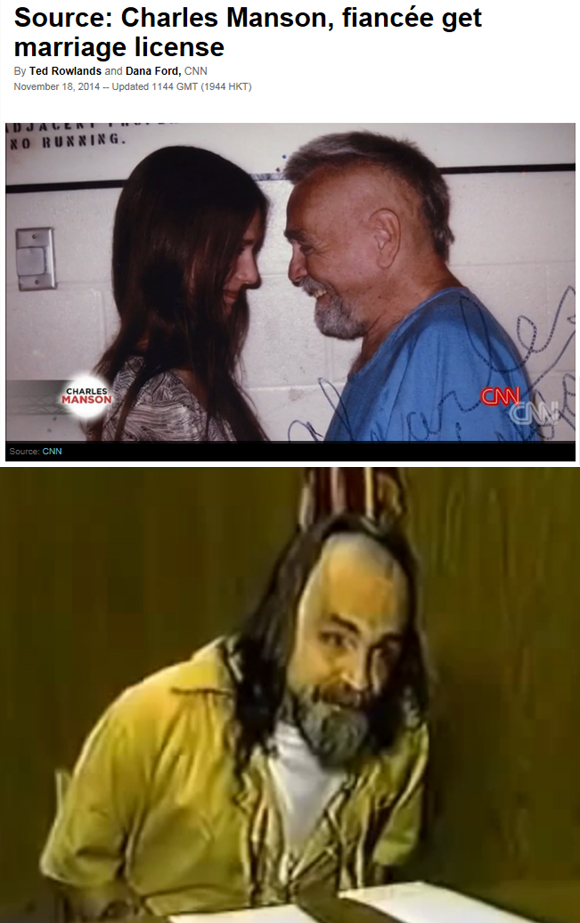 샤론 테이트를 살해한 희대의 살인마 찰스 맨슨이 옥중 결혼식을 올린다고 알려져 전세계인들의 시선이 집중되고 있다. / CNN 홈페이지, 유튜브 영상 캡처