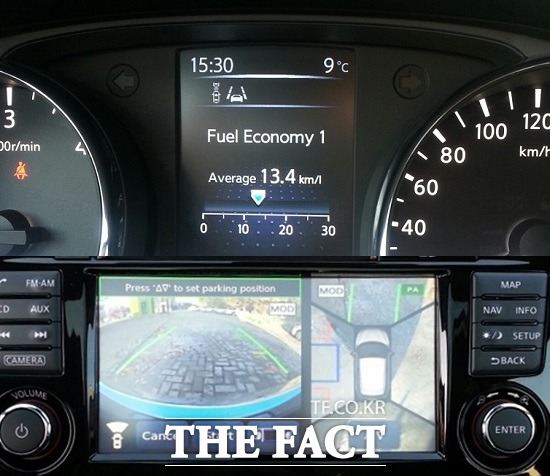 어라운드 뷰 모니터는 주차를 할 때 후방 카메라와 사이드 미러에서 보지 못하는 사각을 완벽하게 없애준다. / 서재근 기자