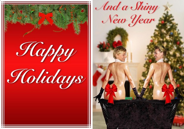 코미디언 엘런 드제너러스(왼쪽)와 배우 포티아 드로시(오른쪽)가 모델 킴 카다시안 화보를 유머 있게 패러디한 사진을 공개했다. / 엘런 드제네러스 트위터