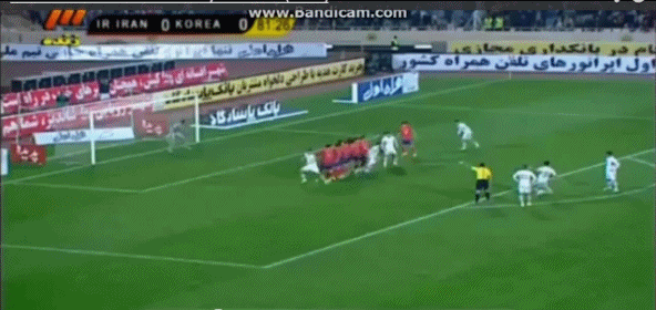 한국이 18일 열린 이란과 친선경기에서 후반 37분 실점을 하고 있다. / 유튜브 영상 캡처