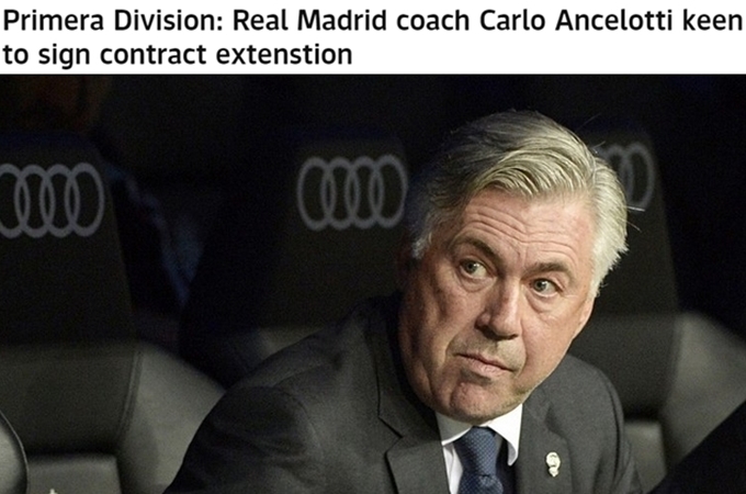 카를로 안첼로티 레알 마드리드 감독이 20일 팀과 재계약할 수 있을 것으로 내다봤다. / 스카이스포츠 홈페이지 캡처