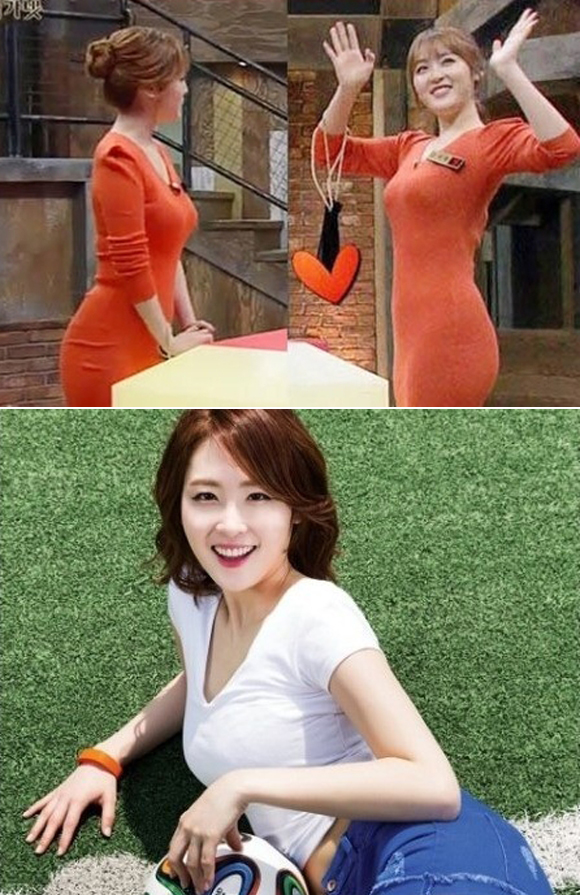 신아영 아나운서가 tvN 더 지니어스: 블랙 가넷에서 몸에 밀착된 붉은 원피스를 입고 나와 네티즌들의 눈길을 사로잡고 있다. / tvN 더 지니어스: 블랙 가넷 방송 화면 캡처, 맥심 제공
