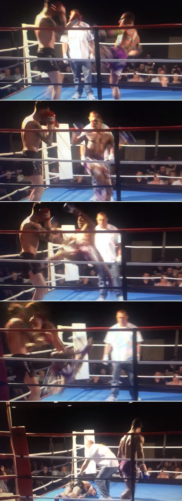 투후가 11월 호주 뉴캐슬에서 열린 킥복싱 대회에서 치명적 하이킥으로 상대를 실신시키고 있다. / 유튜브 영상 캡처