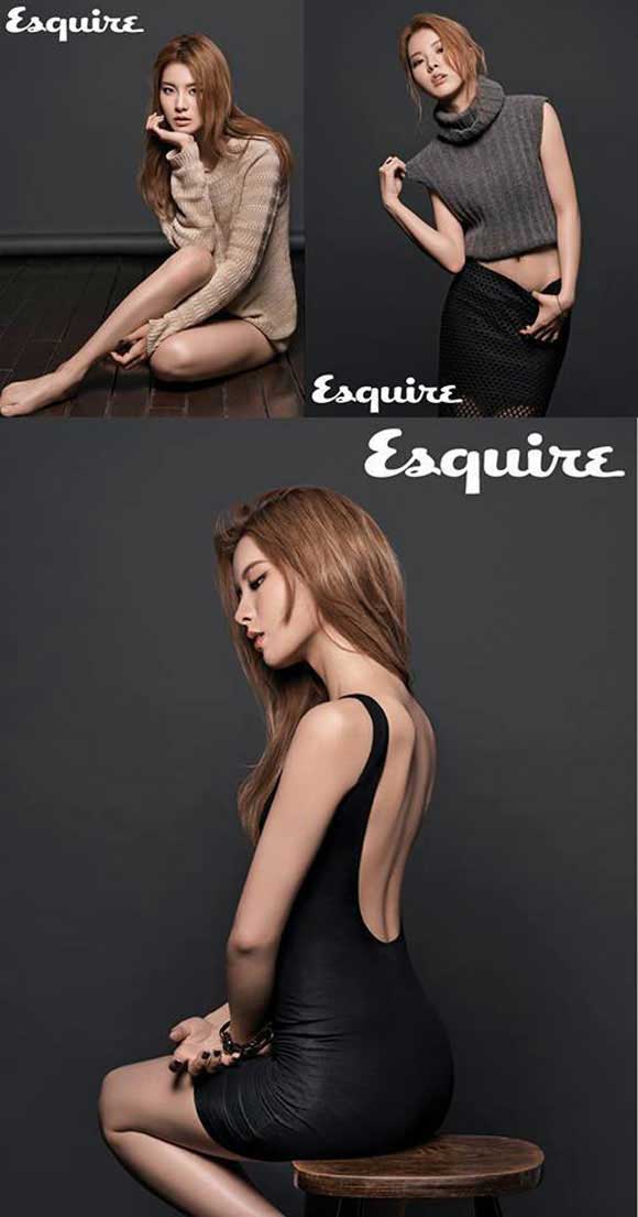 김예림이 화보에서 등에서부터 엉덩이까지 내려오는 아찔한 굴곡과 여리여리한 각선미를 드러내고 있다./에스콰이어 제공