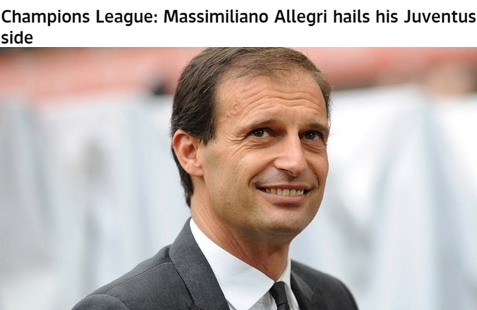 마시밀리아노 알레그리 유벤투스 감독이 10일 유럽축구연맹 챔피언스리고 조별리그 A조 6차전 아틀레티코 마드리드와 홈 경기에서 0-0으로 비긴 뒤 16강에 진출한 소감을 밝혔다. / 스카이스포츠 홈페이지 캡처