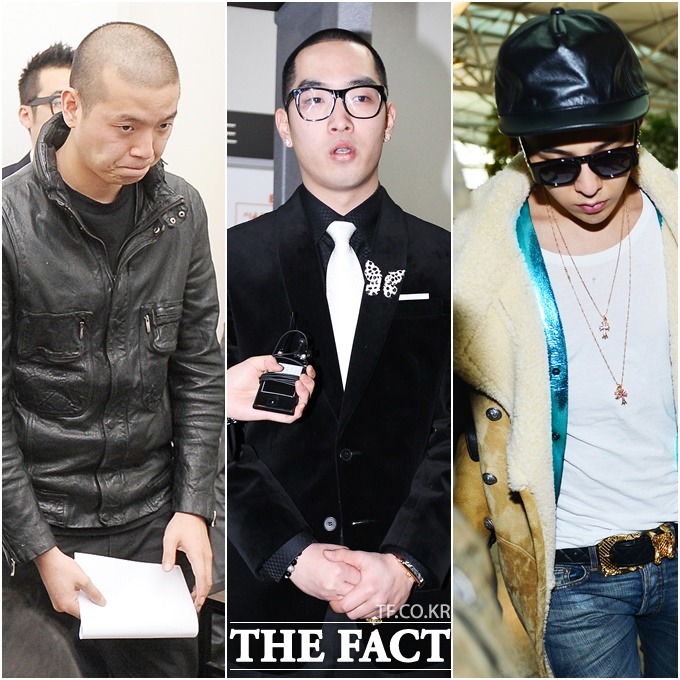 이센스 크라운제이 지드래곤(왼쪽부터) 등 힙합 가수들이 대마초 혐의로 물의를 빚었다. /배정한 기자