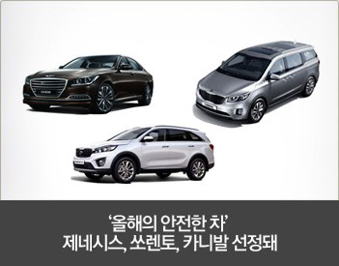 올해의 안전한 차는 국토교통부가 13개 차종을 대상으로 평가해 뽑은 것이다. 올해의 안전한 차 평가는 최우수 말고도 1등급부터 5등급까지 평가 결과가 나뉘어진다. /국토교통부 홈페이지