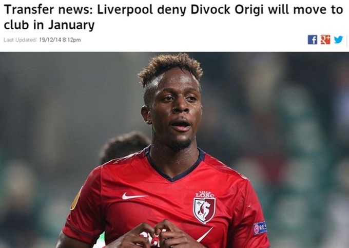 영국 스포츠 매체 스카이스포츠가 20일 프랑스 릴로 임대를 떠난 디보크 오리지가 내년 1월에 리버풀로 복귀하지 않을 것이라고 보도했다. / 스카이스포츠 캡처