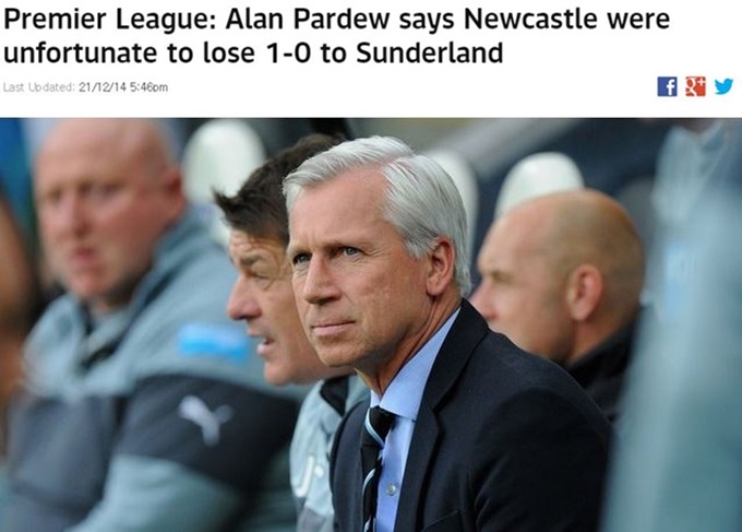 영국 스포츠 매체 스카이스포츠가 22일 앨런 파듀 감독이 선덜랜드전 패배 이후 선수들을 비판하지 않았다고 보도했다. / 스카이스포츠 캡처