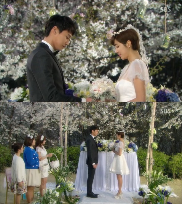 얼음을 녹이는 봄 같은 사랑을 하자. 드라마 속 박한별과 정은우의 언약식은 로맨틱 그 자체였다. /SBS 방송 화면 캡처