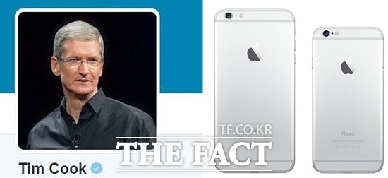 애플의 최고 경영자 팀 쿡은 더 얇고, 더 길어진 아이폰6와 아이폰6플러스로 스마트폰 업계 돌풍을 일으켰으며 스티브 잡스의 그늘을 벗어났다는 평을 받고 있다. /팀 쿡SNS, 애플 홈페이지 캡처