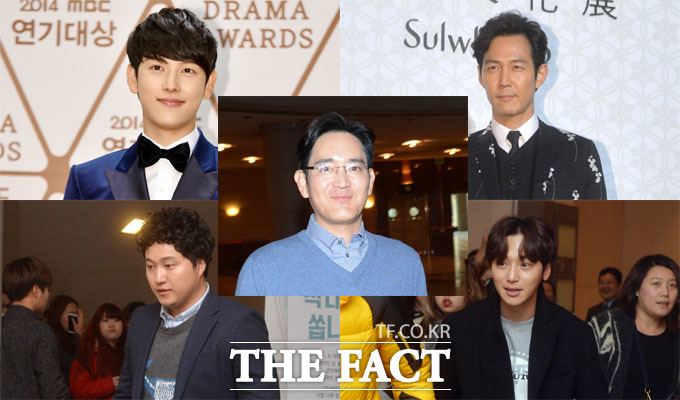 임시완(시계 방향으로), 이정재, 변요한, 김대명, 이재용(가운데) 키에 누리꾼들의 이목이 집중되고 있다./ 최진석 기자, 문병희 기자, 이효균 기자