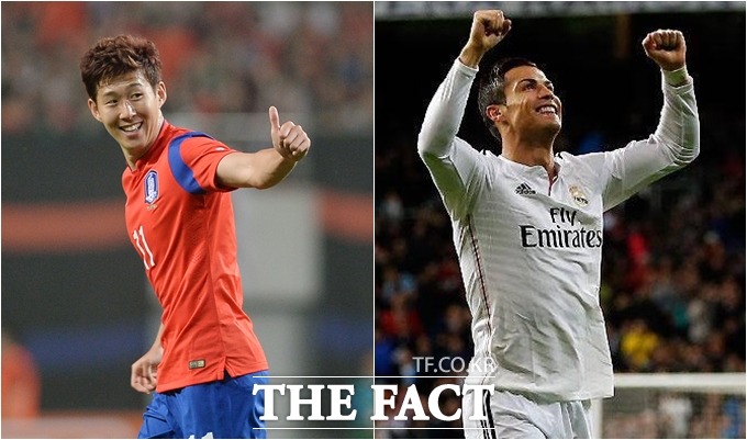 손흥민이 4일 열린 사우디아라비아전에서 호날두 못지 않은 무회전 프리킥을 작렬하며 강한 인상을 남겼다. /임영무 기자, 레알 마드리드 페이스북