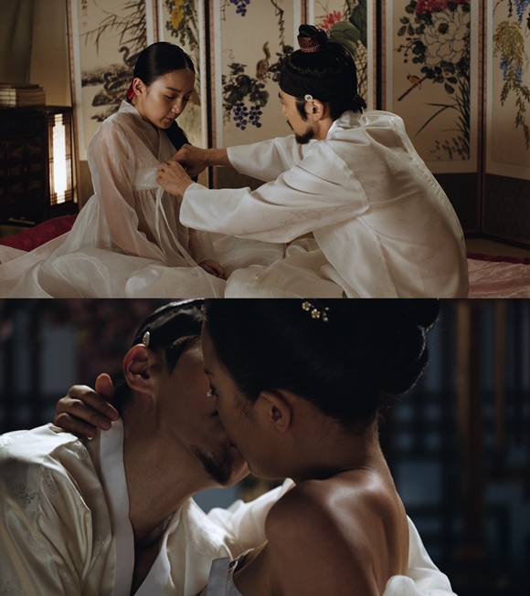 영화 어우동:주인 없는 꽃의 주인공 송은채 백도빈 유장영이 3박 4일동안 베드신을 촬영한 것으로 알려졌다. /영화 스틸
