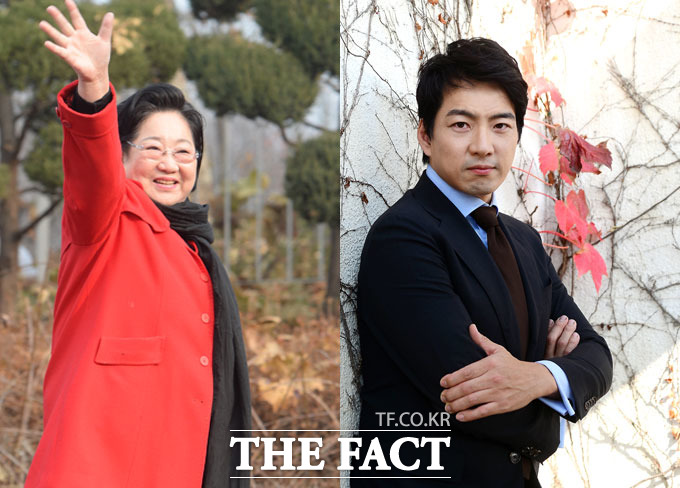 정승연 판사가 남편 송일국(오른쪽)이 매니저를 시어머니 김을동 의원(왼쪽)의 보좌관으로 등록했다는 의혹을 재차 부인했다. /더팩트 DB