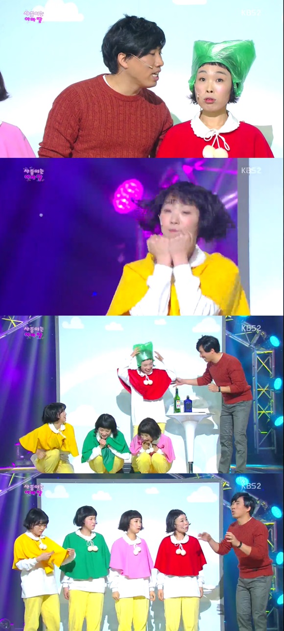 개콘-사둥이는 아빠 딸에서 김승혜가 방송 중 김치녀라고 발언해 논란이 되고 있다. / KBS2 개콘 방송 화면 캡처