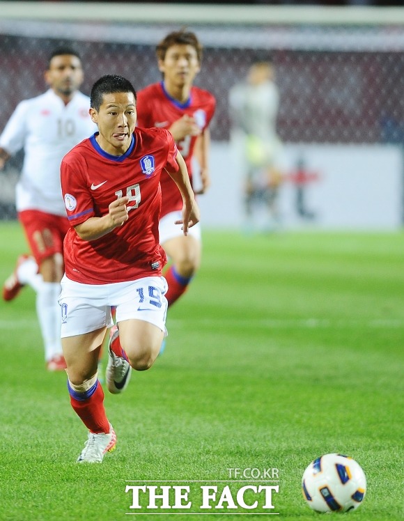 한국 쿠웨이트전 전반전에서 한국이 쿠웨이트에 1-0으로 앞섰다./배정한 기자