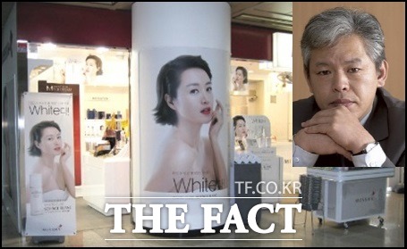 중저가 화장품 시대를 연 서영필 에이블씨엔씨 회장(오른쪽 위)의 위기론이 부각되고 있다./더팩트DB