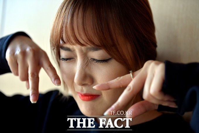 김진아는 새로 짠 코너가 잘 되지 않을때 스스로에게 화가 난다고 밝혔다. /김슬기 기자