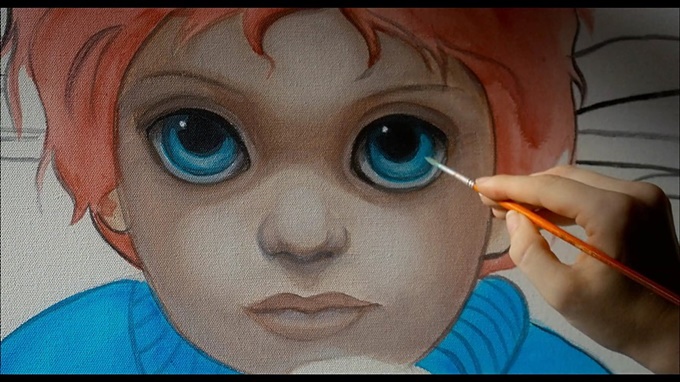 추상표현주의가 특징인 1950년대, 마가렛 킨이 그린 빅 아이즈는 당시 파격적인 화풍으로 사람들의 이목을 사로잡았다./판 씨네마 제공