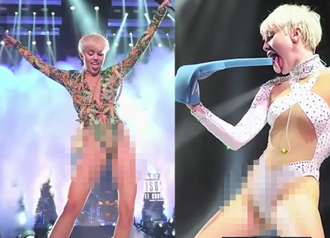 마일리 사이러스, 충격적인 퍼포먼스. 마일리 사이러스의 파격적인 공연 영상이 눈길을 끌고 있다. 마일리 사이러스의 뮤직비디오와 공연 영상을 보면 마일리 사이러스는 아찔한 노출 의상을 입고 혀를 내미는 등 충격적인 퍼포먼스를 펼치고 있다. /유튜브 영상 갈무리
