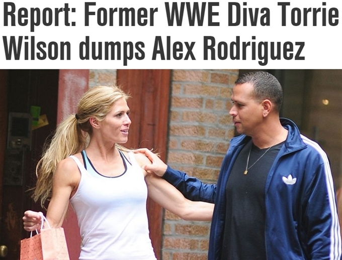 3년 열애 끝날까? 폭스스포츠는 알렉스 로드리게스(오른쪽)와 토리 윌슨이 별거하고 있다고 5일 보도했다. / 폭스스포츠 홈페이지 캡처